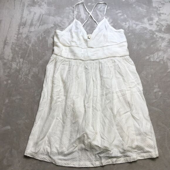 Roxy Dress Sz XL White Sleeveless Wedding Party Bride Summer Beach Strappy Flow - Picture 2 of 10